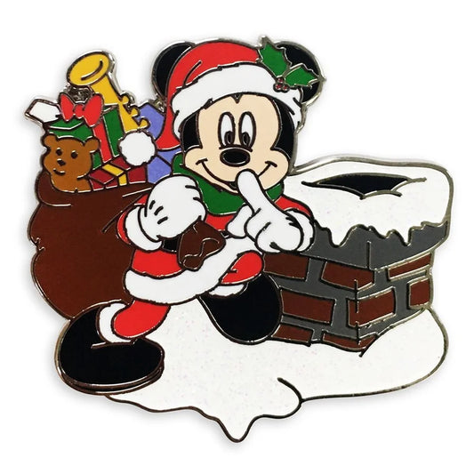 Santa Mickey Mouse Chimney Holiday Pin