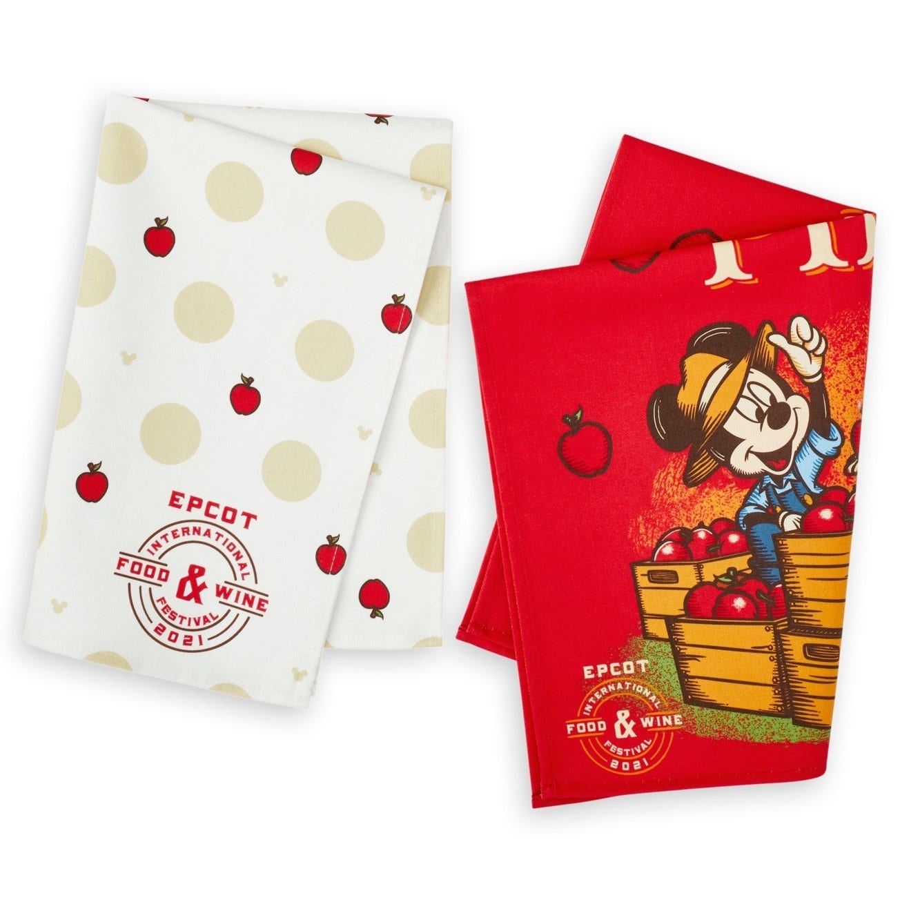 Apple Orchard Mickey and Minnie Mouse Kitchen Towel Set - Epcot International Food & Wine Festival 2021