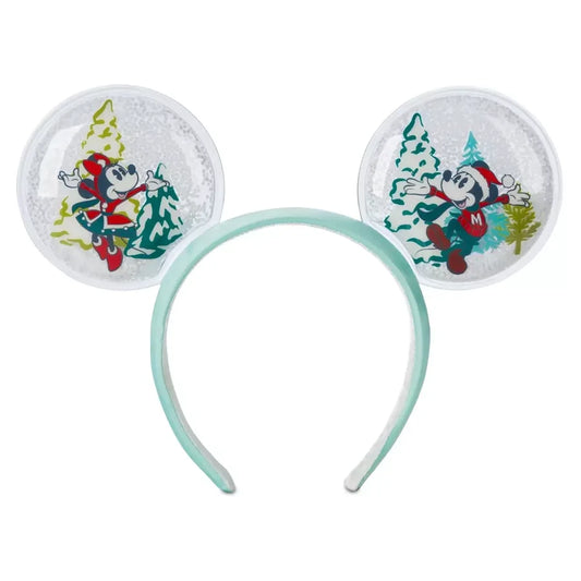 RENTAL Mickey and Minnie Mouse Snow Globe Ear Headband