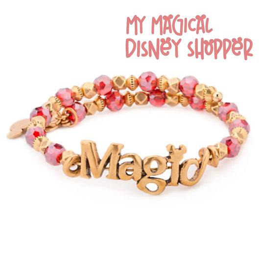 Alex and Ani Magic Wrap Rafaelian Gold & Red AB Crystal Beads - Disney Park Exclusive