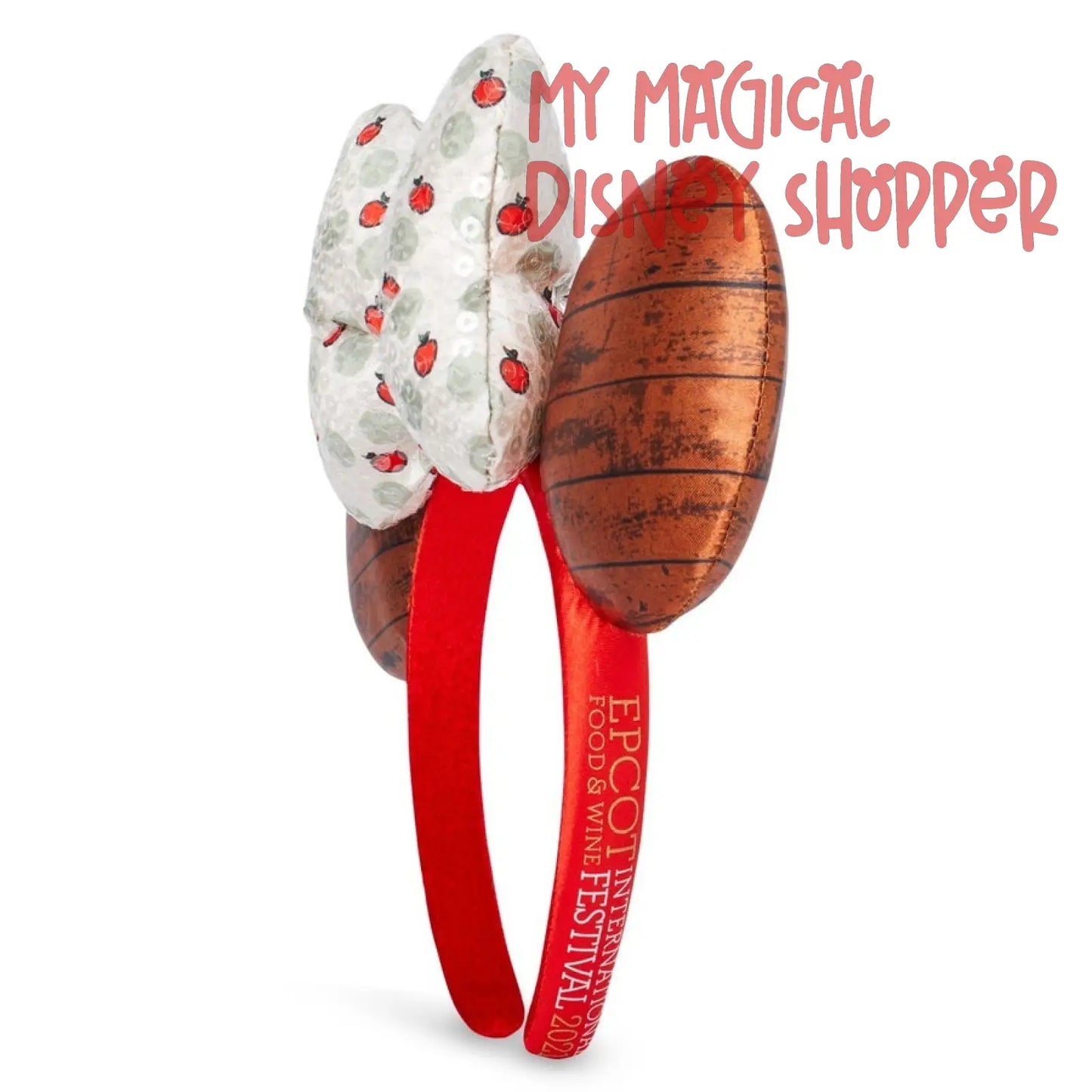 Apple Orchard Minnie Mouse Ears Headband - Epcot International Food & Wine Festival 2021 - Gently Used