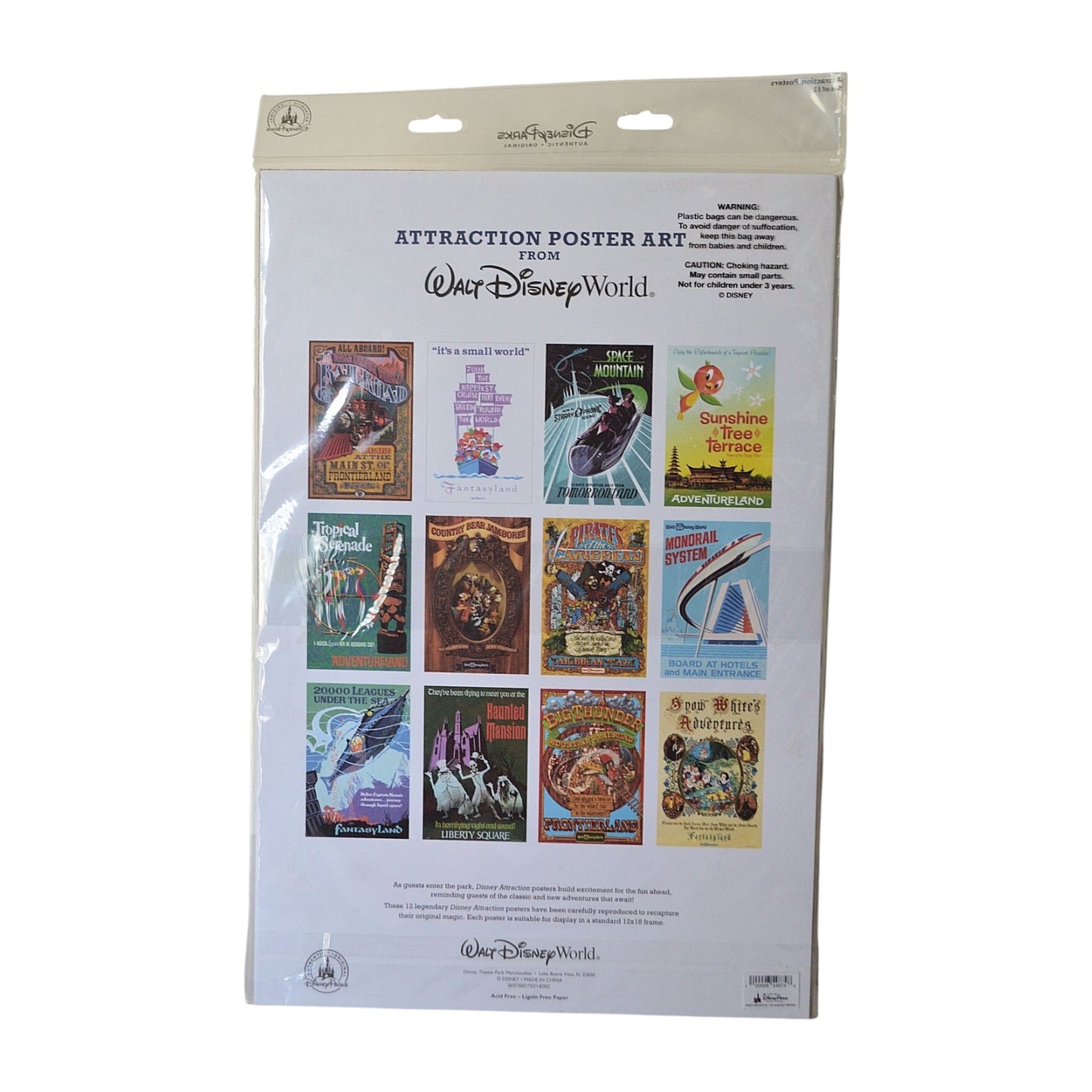 Walt Disney World Vintage Attraction Poster Set (12 Prints) 🏰💫