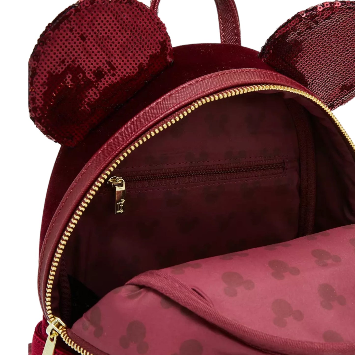 Loungefly Disney Minnie Mouse Velvet Sequined Ears Mini Backpack