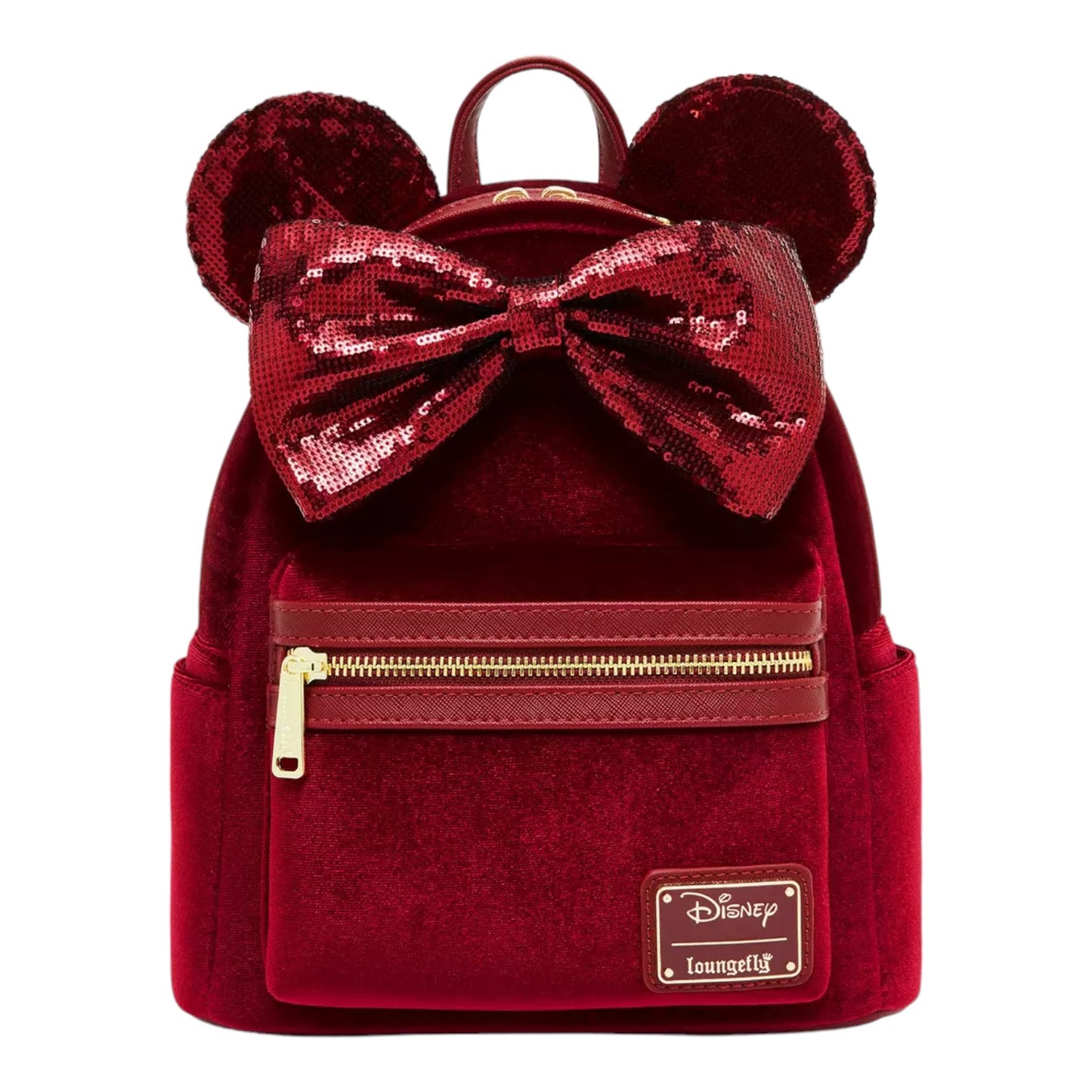 Loungefly Disney Minnie Mouse Velvet Sequined Ears Mini Backpack