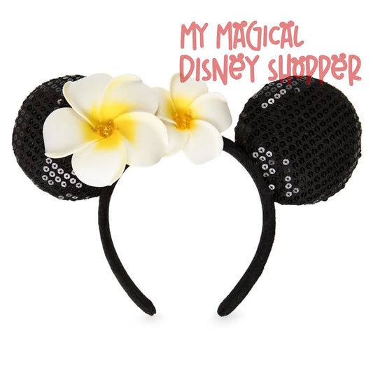 Aulani, A Disney Resort & Spa Minnie Mouse Ear Headband with Plumeria