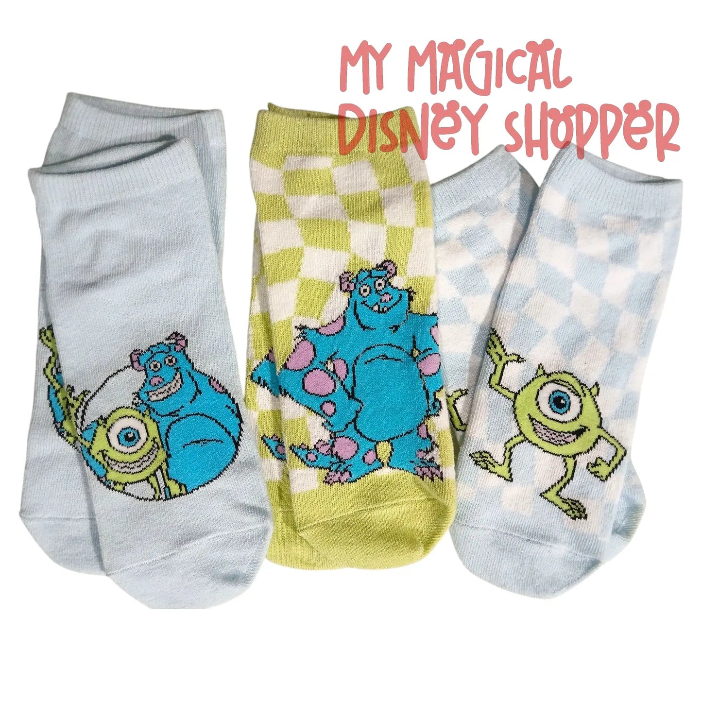 Disney Pixar Monsters, Inc. Ankle Socks 3-Pack – Adult Size 4–10 👁️💙🧦