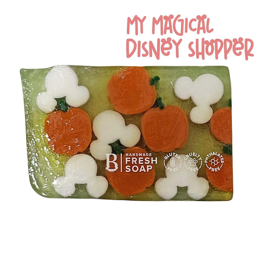 Green Clover and Aloe Pumpkin Basin Fresh Cut Soap - Fall Festival Mickey Mouse
