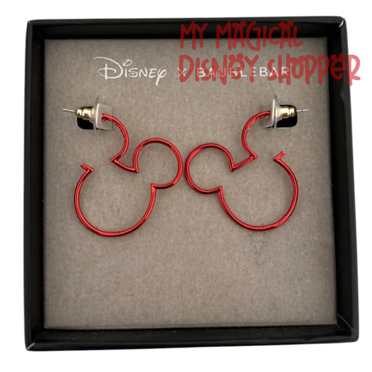Baublebar Mickey Mouse Silhouette Outline Red Earrings