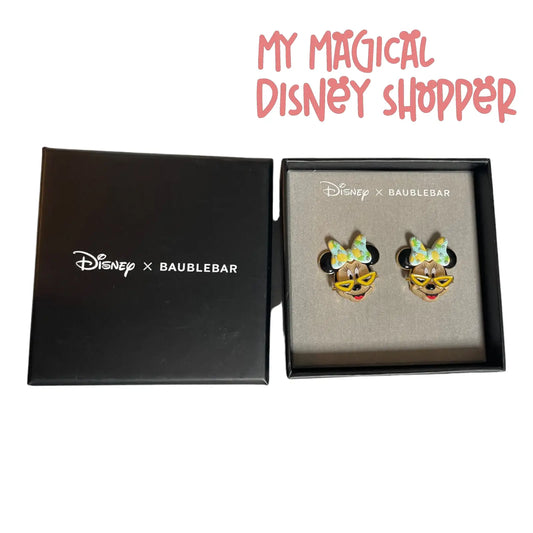 Baublebar X Disney Minnie Mouse Wearing Sunglasses Earrings