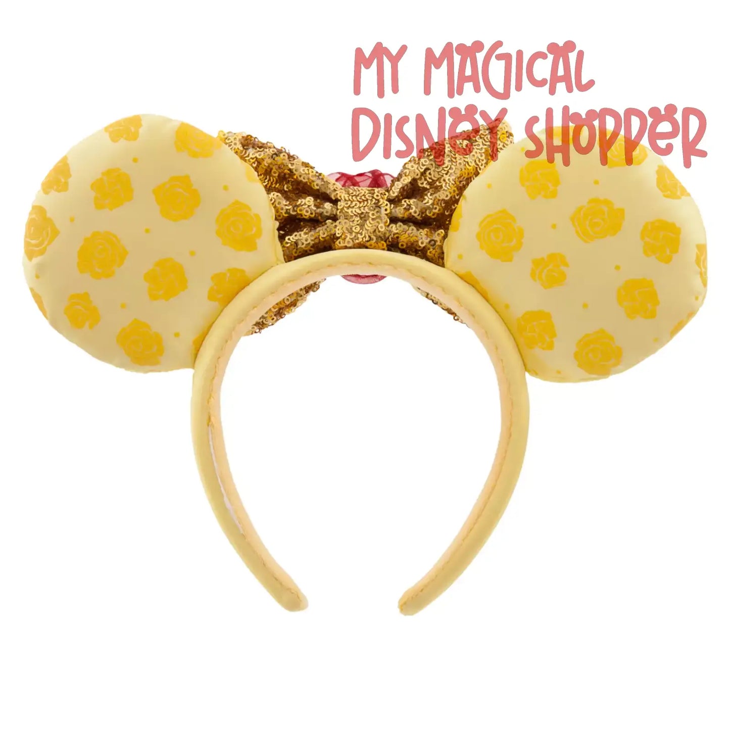 Beauty and the Beast Belle Red Rose Ear Headband