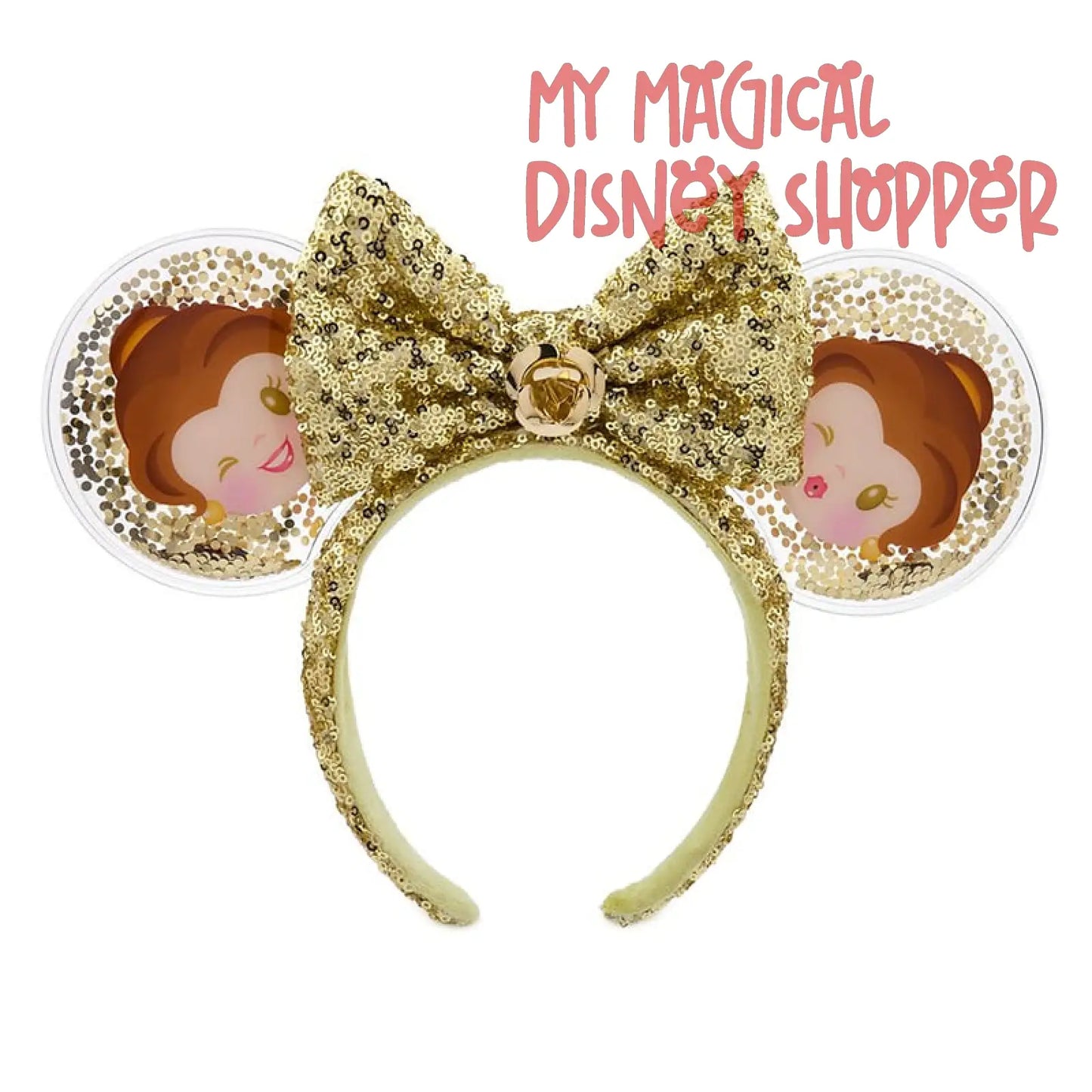 Belle Glitter Beauty and the Beast Minnie Mouse Ears Headband
