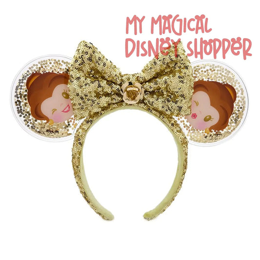 Belle Glitter Beauty and the Beast Minnie Mouse Ears Headband
