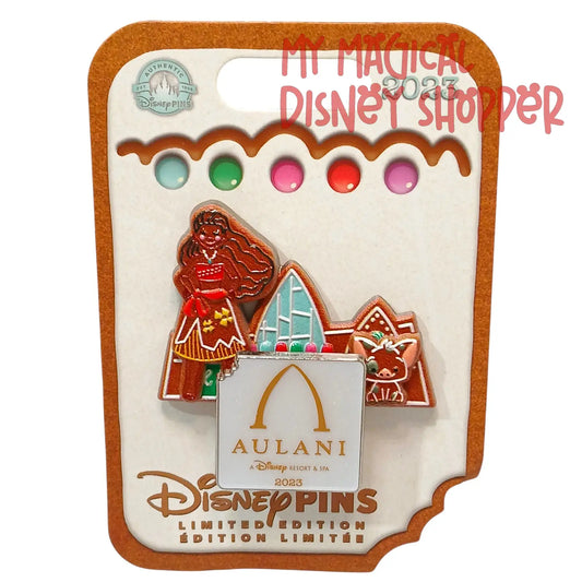 Disney Aulani Hawaii 2023 Holiday Gingerbread Moana & Pua Pin Limited Edition