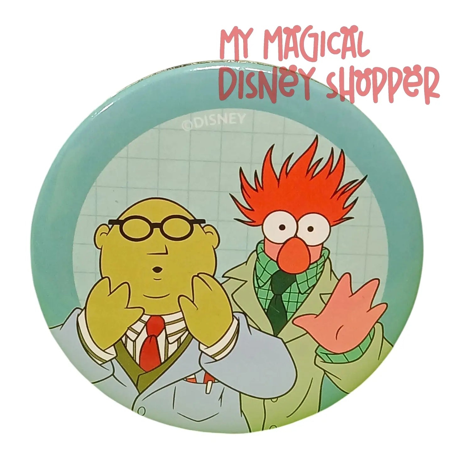 Dr. Bunsen Honeydew & Beaker Round Metal Button