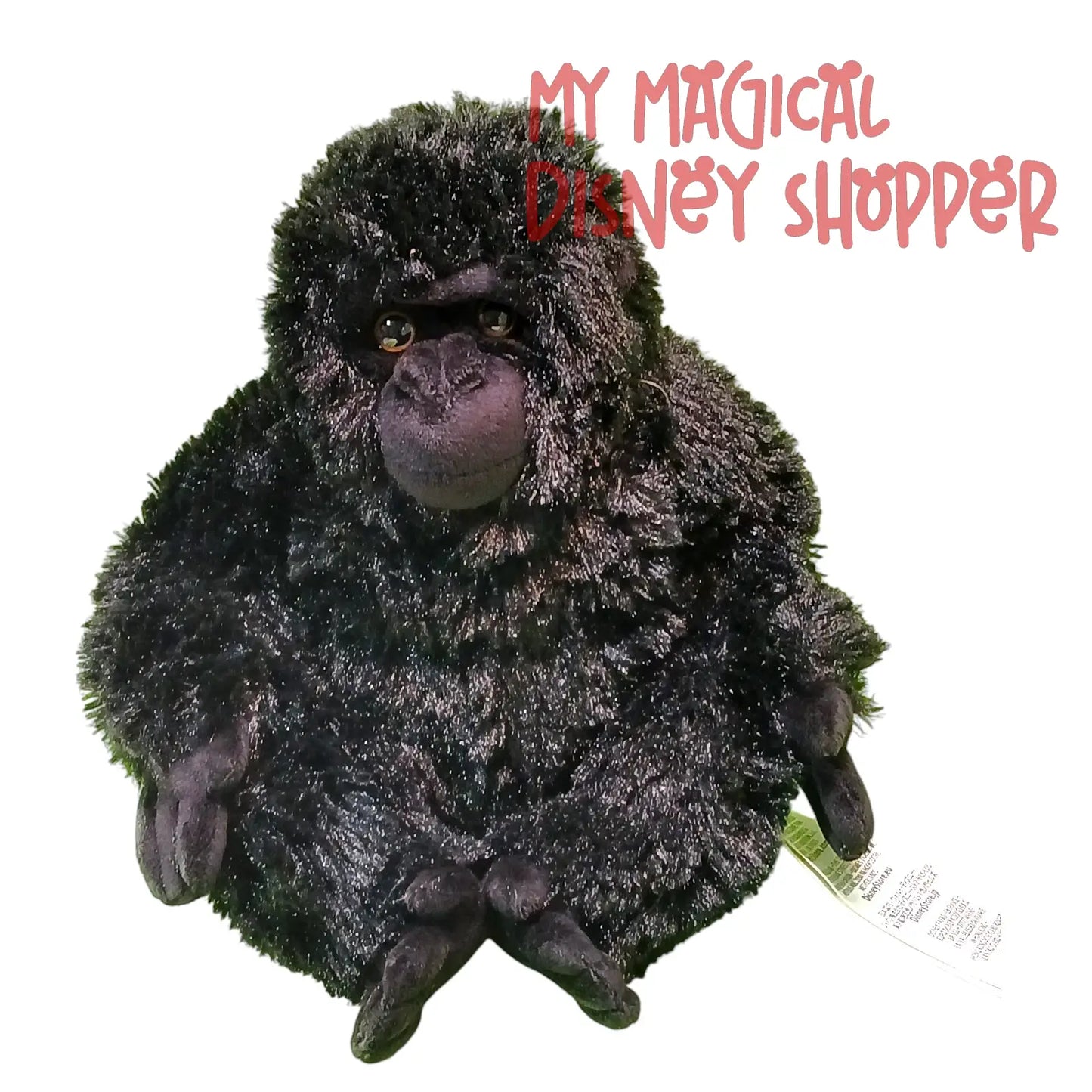 Animal Kingdom Black Gorilla Stuffed Sitting Plush Toy 10"