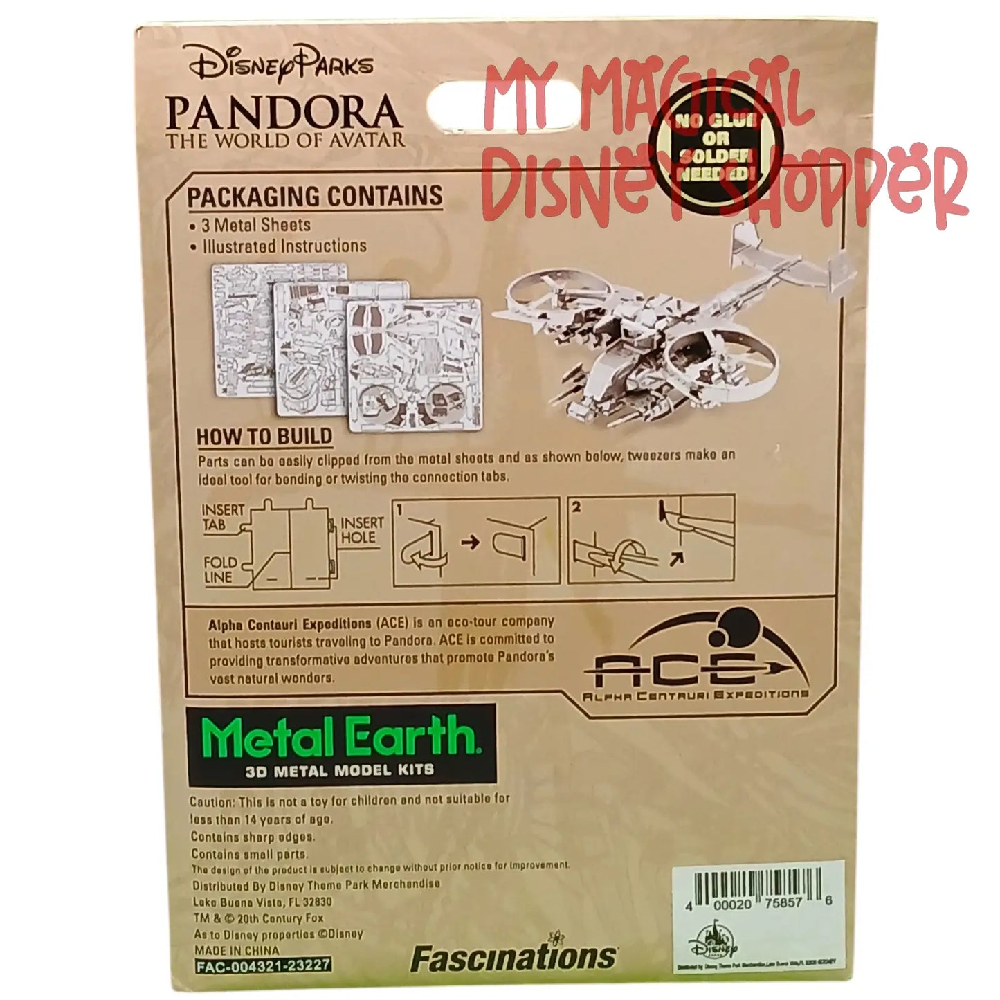 Avatar Scorpion Gunship Metal Earth 3D Model Kit