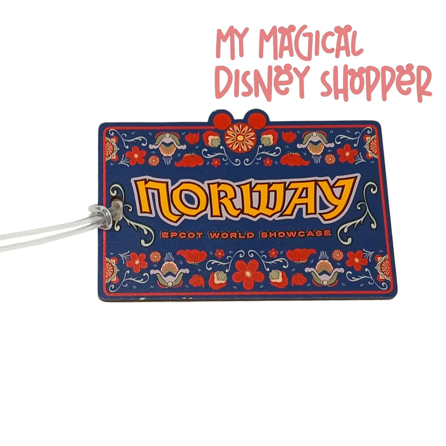 Disney Parks Epcot World Showcase Norway Wooden Luggage Tag