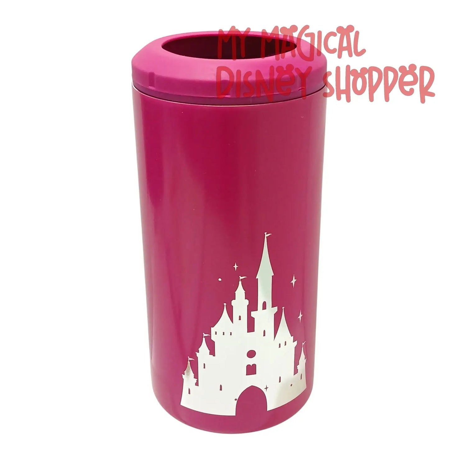 Disney Parks "Where Dreams Come True" Summer Slim Can Metal Drink Coozie Pink