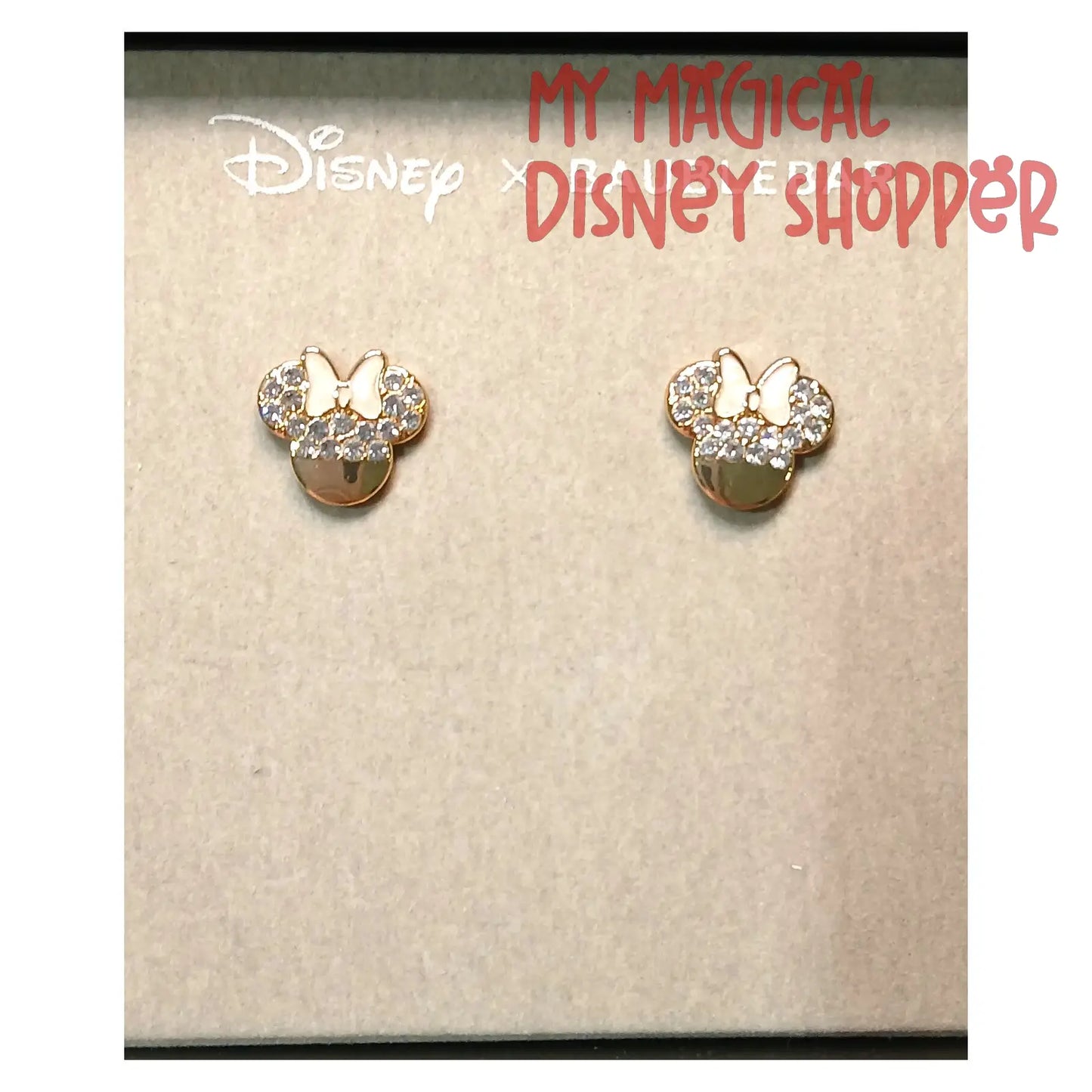 Disney x BAUBLEBAR Minnie Mouse White Bow Gold Stud Earrings