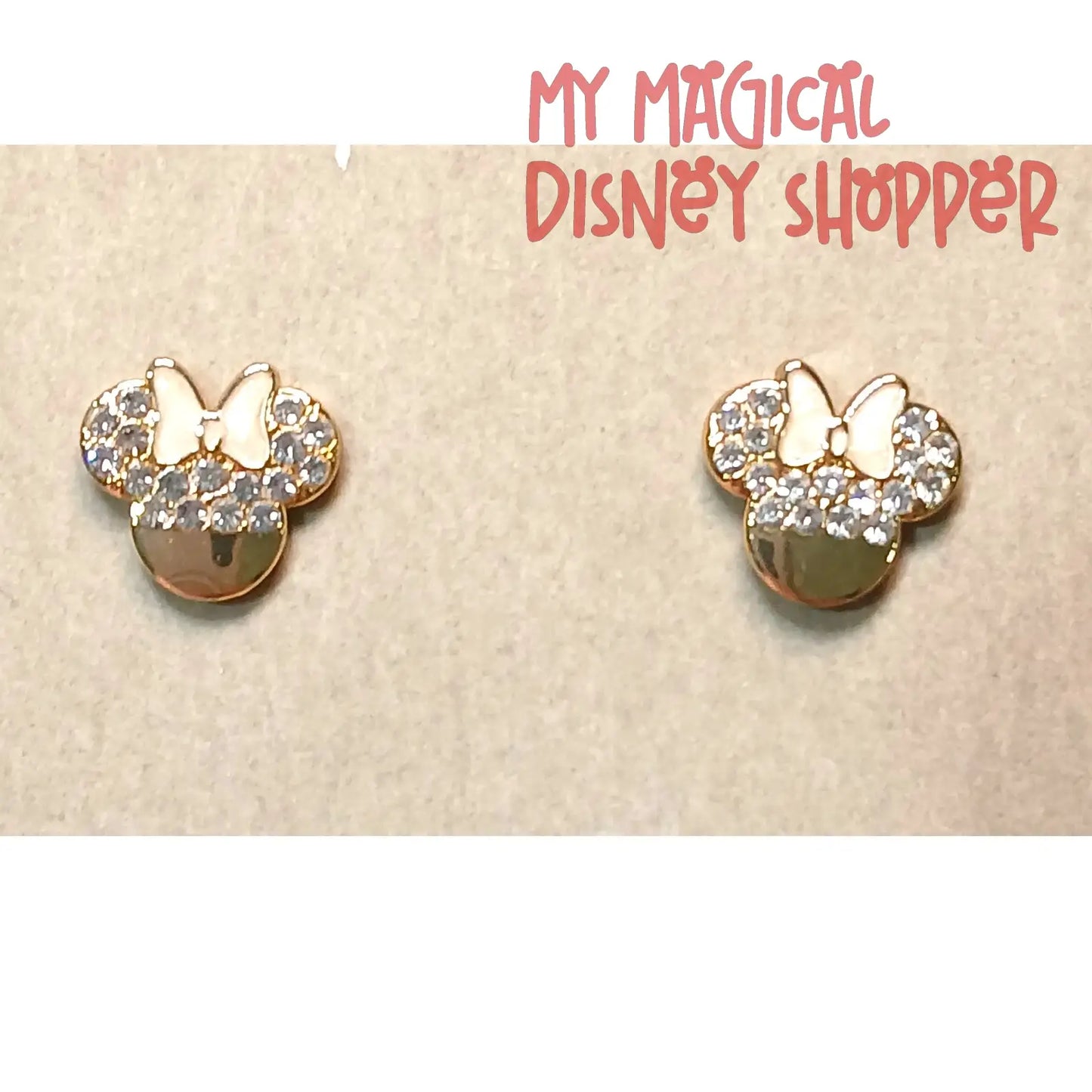 Disney x BAUBLEBAR Minnie Mouse White Bow Gold Stud Earrings