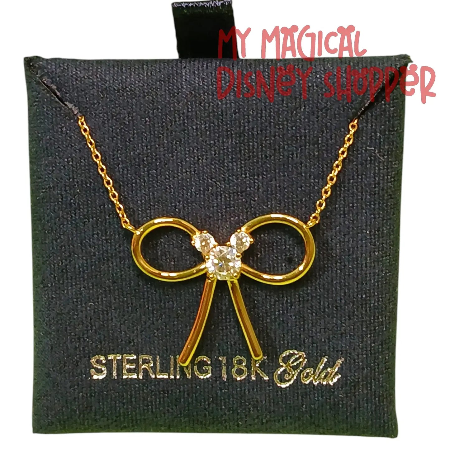 Gold Mickey Bow Necklace by CRISLU