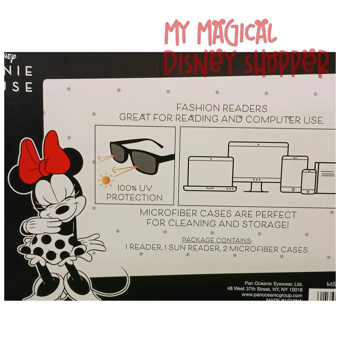 Disney Minnie Mouse Reader & Sun Reading Glasses & Case Set