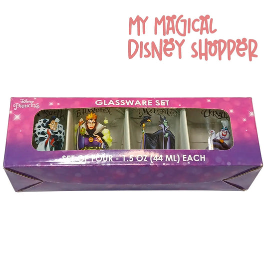 Disney Villains Shot Glass Set – 4 Piece Collector Set 🖤👑✨