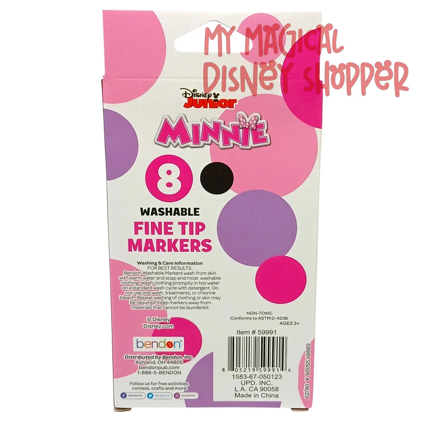 Minnie Mouse Fine Tip Washable Markers, 8 Count