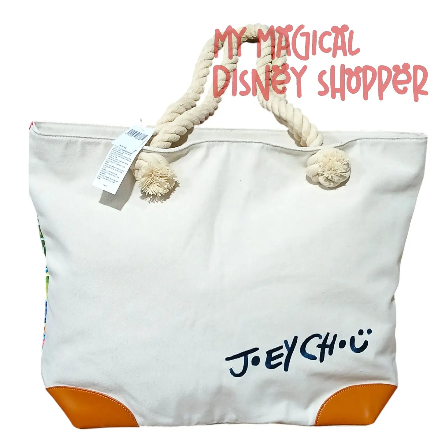 New Exclusive Disney Cruise Line DCL Artist Joey Chou Ship Tote Bag Rope Handle