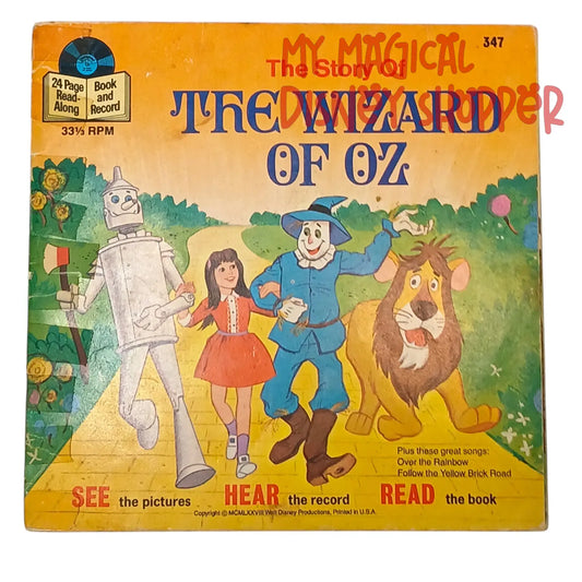 Vintage The Story of The Wizard of Oz - Book and 33-1/2 RPM Record (Disneyland Records)