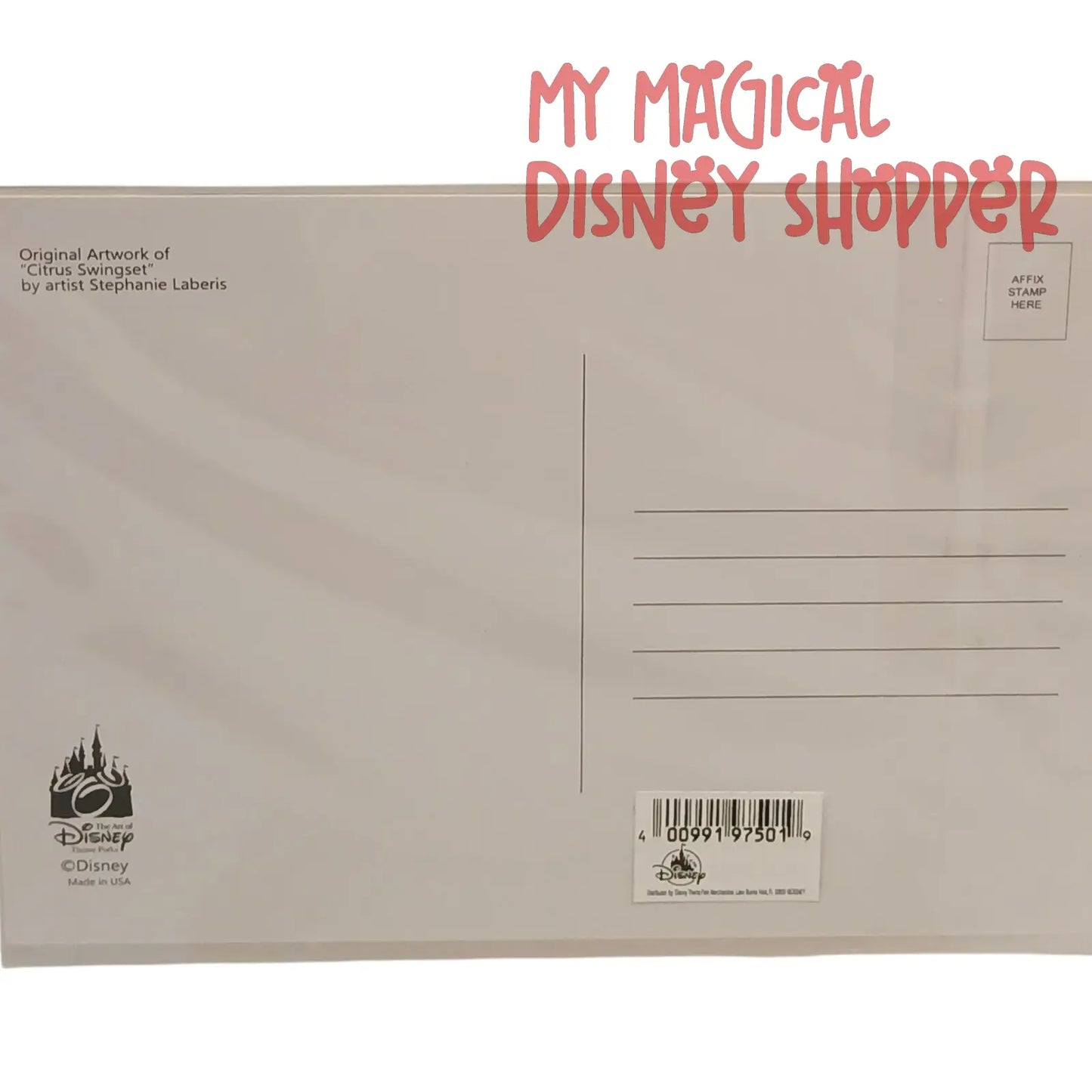 Orange Bird Citrus Swingset by Stephanie Laberis 5x7" Postcard