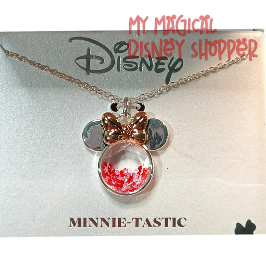 Red Minnie Mouse Minnie-Tastic Fine Silver Plated Crystal Necklace