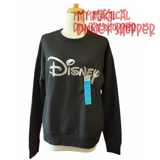 Black Disney Logo Sweatshirt Pullover - Made with Organic Cotton