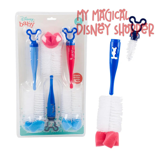 Blue Mickey Mouse Bottle Brushes - 3 Pieces