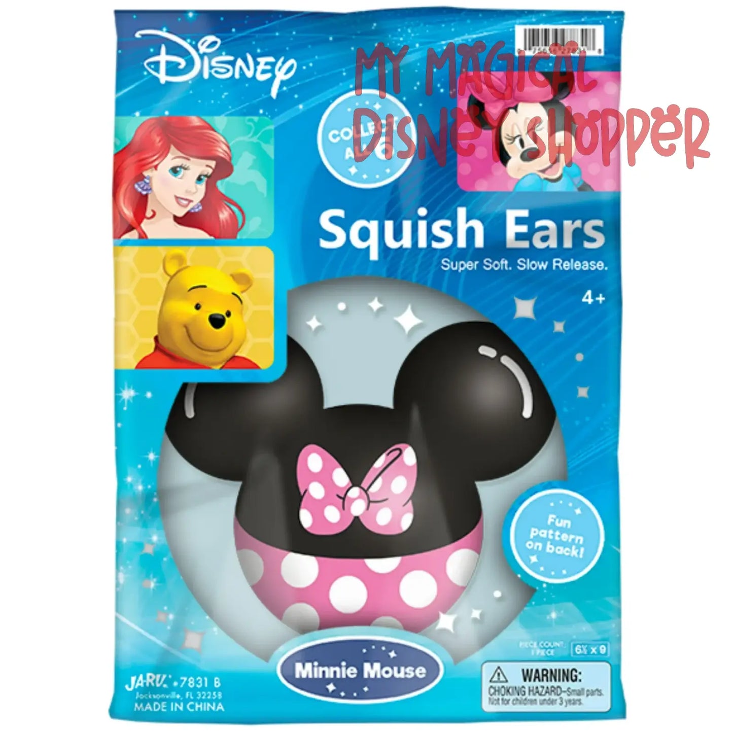 Disney Minnie Mouse Slow Rise Foam 2 Sided Design Squish Ears Novelty Toy