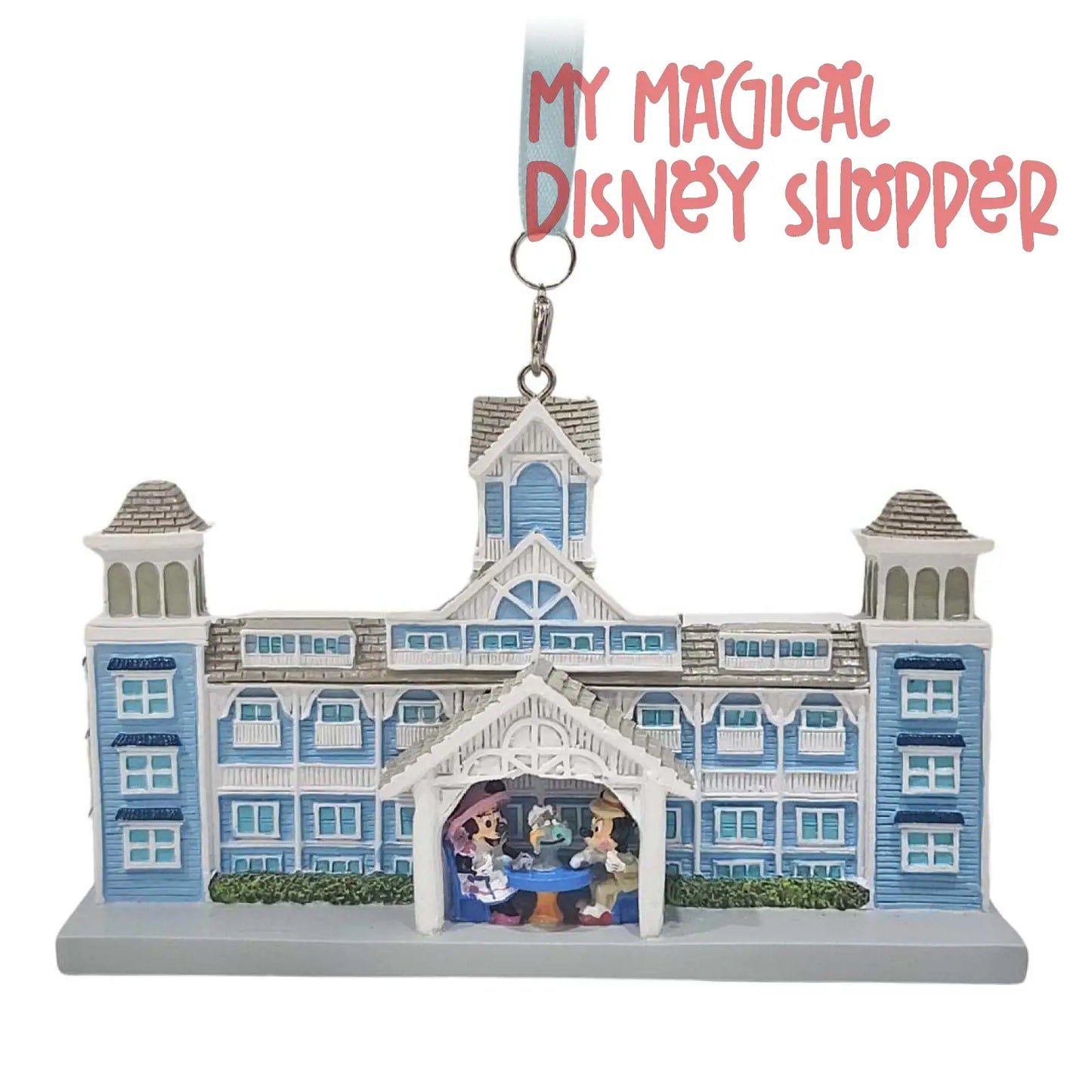 Beach Club Building with Mickey and Minnie Ornament