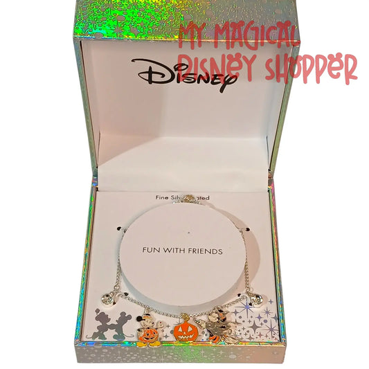 Disney Fun With Friends Bracelet Mickey In Pumpkin & Minnie on Broom Stick