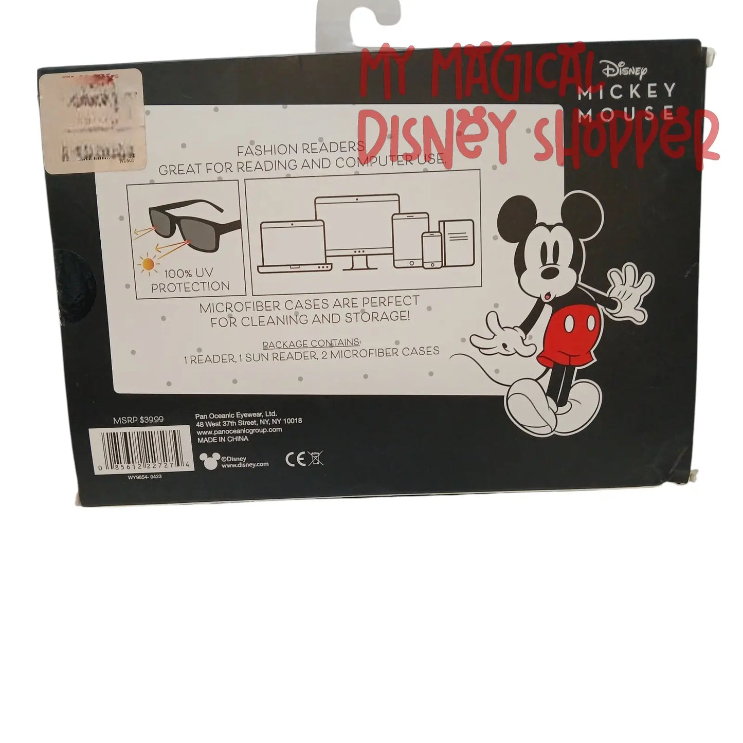 Disney Mickey Mouse Reader & Sun Reading Glasses & Case Set