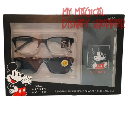 Disney Mickey Mouse Reader & Sun Reading Glasses & Case Set