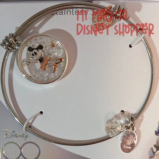 Silver Disney100 Bangle Minnie Mouse Charm Bracelet