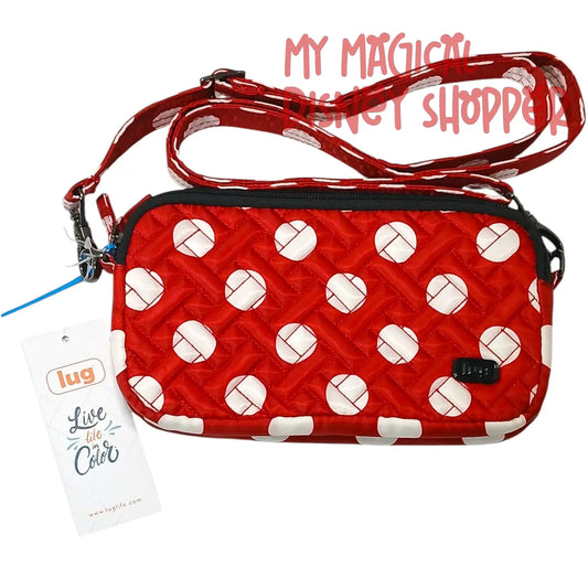 LUG Disney Coupe XL Convertible Crossbody Belt/Hip Bag Red & White Polka Dots