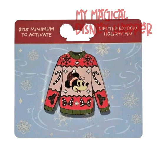 2024 Disney Parks Holiday Christmas Sweater Minnie Mouse Pin Limited Edition