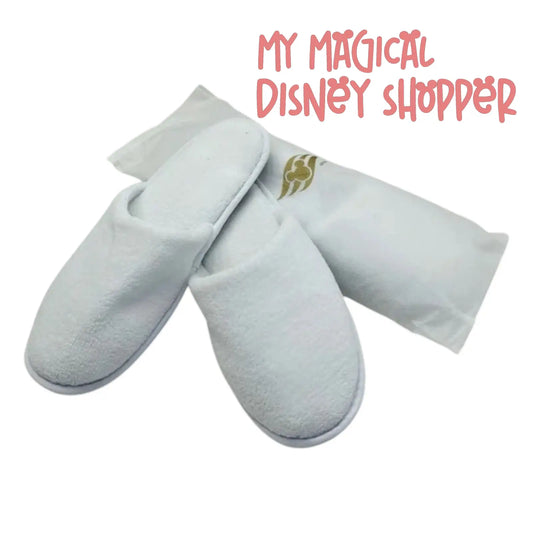 Disney Cruise Line Branded White Closed Toed Hotel Slippers