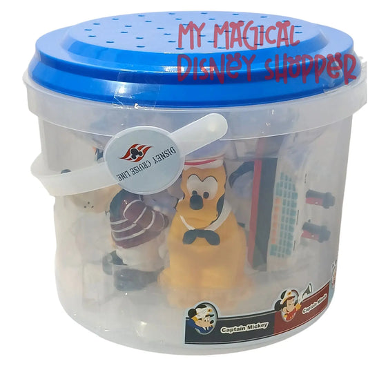 Disney Cruise Line Set of 6 Bath Toys with Bucket