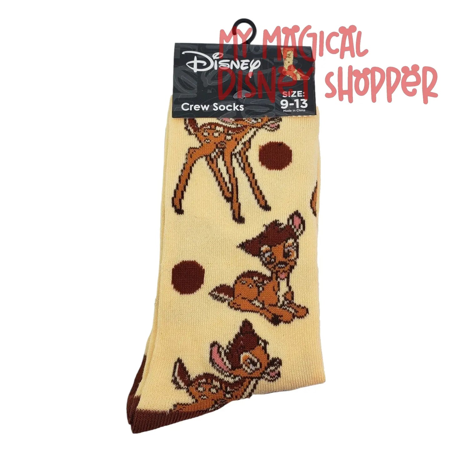 Disney Classic Bambi Crew Socks Size 9-13