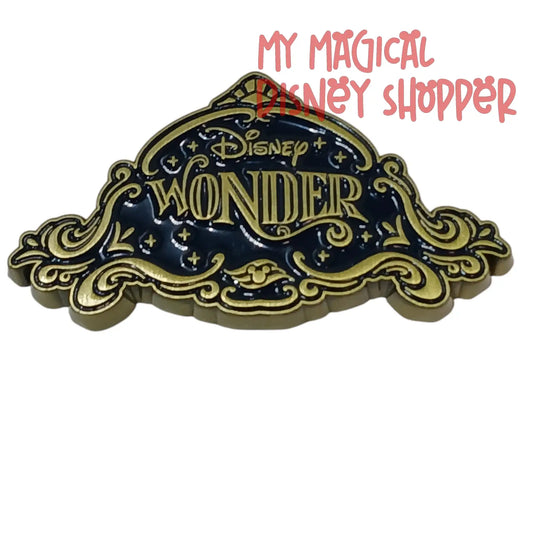Disney Cruise Line Wonder Ship Gold & Navy Metal Magnet