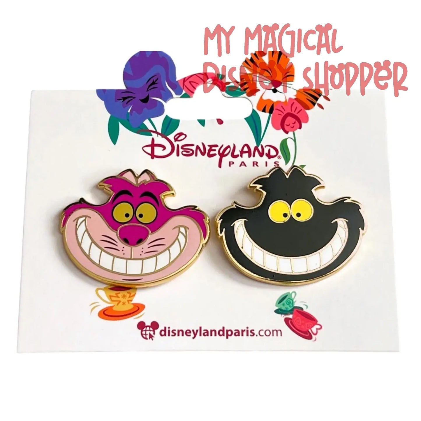 Disneyland Paris Cheshire Cat Pin 2 Pack - Alice in Wonderland