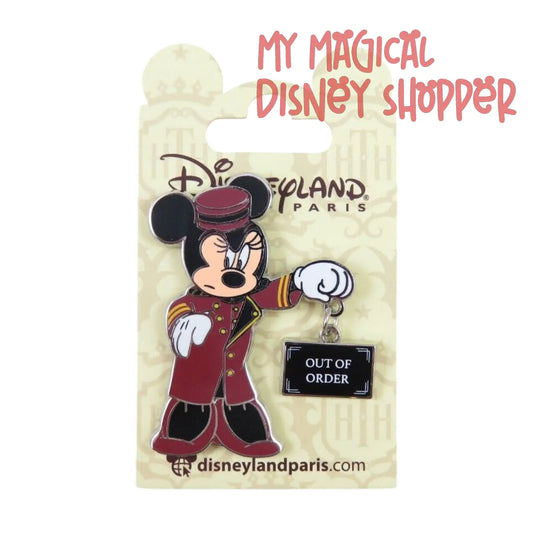Disneyland Paris Bellhop Minnie with Out of Order Sign Pin