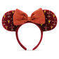 Cranberry Red Minnie Mouse Christmas Holiday Ear Headband with Bow