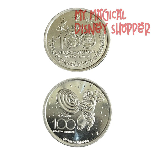 Captain America Disney 100 Silver Medallion